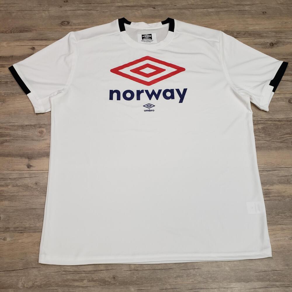 Umbro Norway Shirt Jersey Mens XL White Soccer Football Graphic ZMST440M